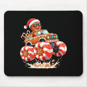 Monster Truck Gingerbread Man Christmas  Mouse Pad