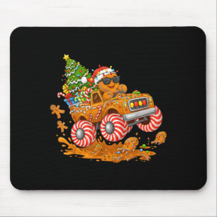 Monster Truck Gingerbread Man Funny Christmas Baki Mouse Pad
