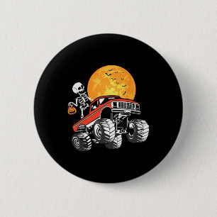 Monster Truck Halloween Boys Truck Pumpkin 2 Inch Round Button