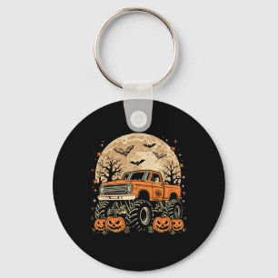 Monster Truck Halloween Jack O Lantern Moon Pumpki Keychain