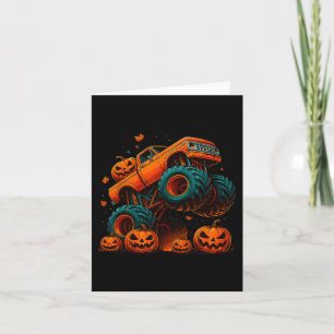 Monster Truck Halloween Jack O Lantern Pumpkin Men Card