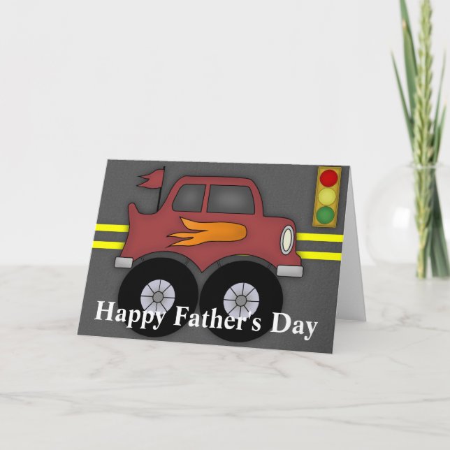 Monster Truck Happy Father's Day Greeting Card (Front)
