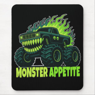Monster Truck Horror Flame Mouse Pad