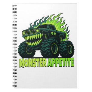 Monster Truck Horror Flame Notebook