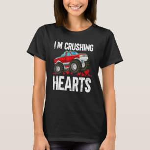Monster Truck I Crush Hearts Valentines Day Toddle T-Shirt