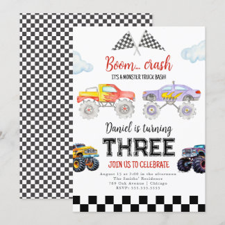 Monster Truck Invitation Anniversaire Monster Truc