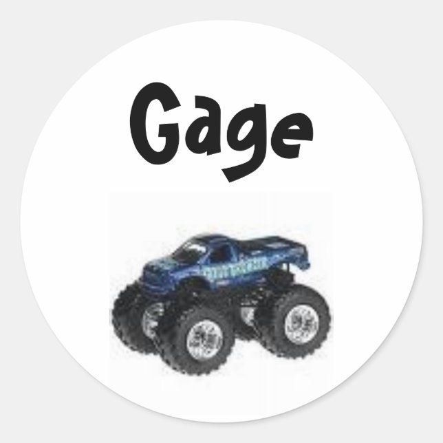 Monster Truck Label - Customized (Front)