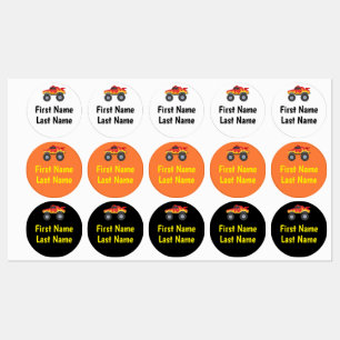 Monster Truck Label for Kids' Items