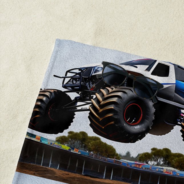 Monster Truck Launch, Beach Towel (In Situ)
