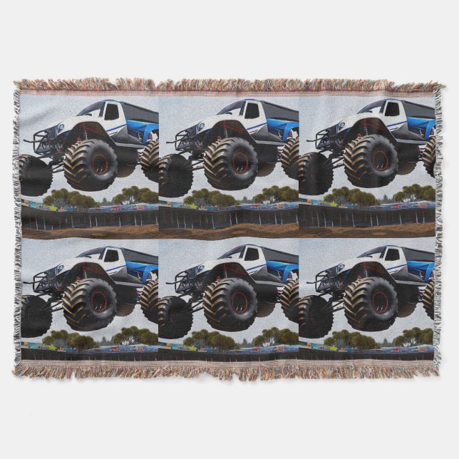 Monster Truck Launch, Throw Blanket (Front)