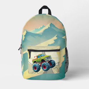 Monster Truck Madness Printed Backpack