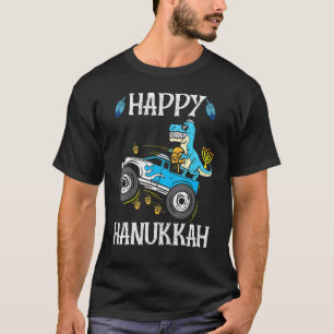 Monster Truck Menorah Dreidel Happy Hanukkah Dinos T-Shirt