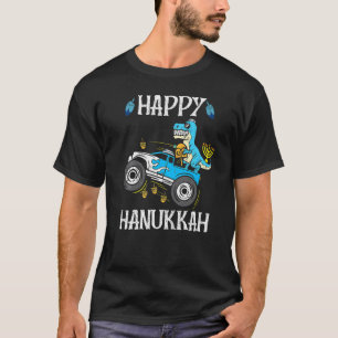 Monster Truck Menorah Dreidel Happy Hanukkah Dinos T-Shirt