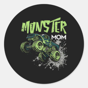 Monster Truck Mom Off Road Racing Family Matching Classic Round Sticker
