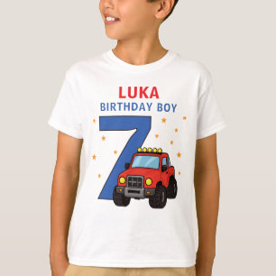 Monster Truck Name Age 7th Birthday Boy T-Shirt