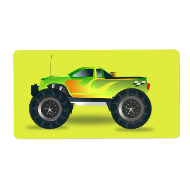 Monster truck on lime green (Front)