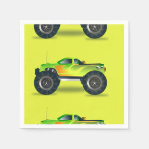 Monster truck on lime green napkin
