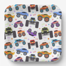 Monster Truck Paper Plates, Truck Birthday Party