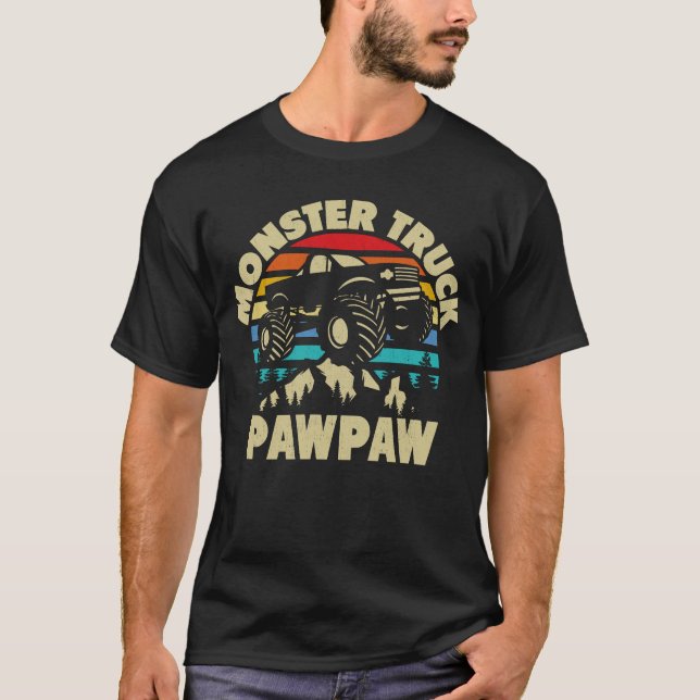 Monster Truck PawPaw Matching Family Grandpa T-Shirt (Front)