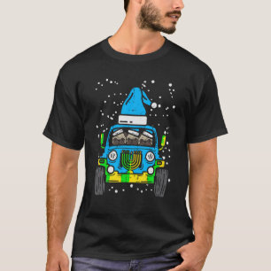 Monster Truck Pugs Dog Menorah Jewish Hanukkah Cha T-Shirt