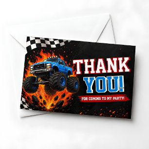 Monster Truck Racing Birthday Thank You Card