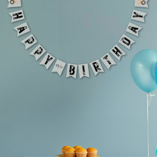 Monster Truck Racing Tires Wheels Birthday Party Bunting Flags