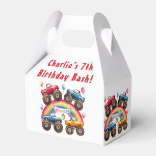 Monster Truck Rainbow Boy Birthday Bash Favor Box