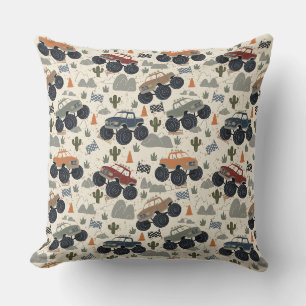 Monster Truck Rally Throw Pillow