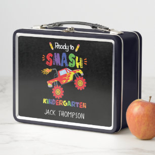 Monster Truck Ready to Smash Kindergarten   Metal Lunch Box