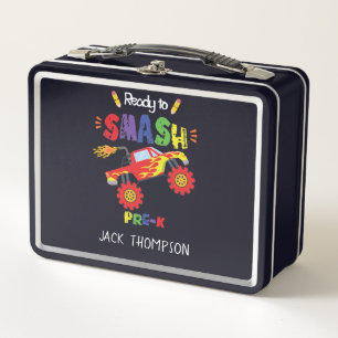 Monster Truck Ready to Smash Pre-K First Day    Metal Lunch Box