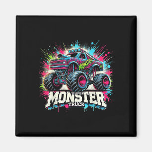 Monster Truck Retro Colourful Graffiti Toddlers Yo Magnet