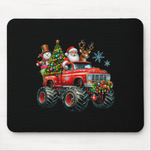 Monster Truck Santa Reindeer Christmas Tree Kids T Mouse Pad