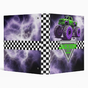 Monster Truck School Binder- Custom Name & Grade Binder