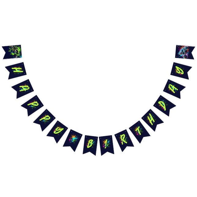 Monster Truck Shark Birthday Bunting Flags (All)