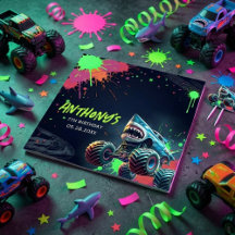 Monster Truck Shark Birthday Napkins