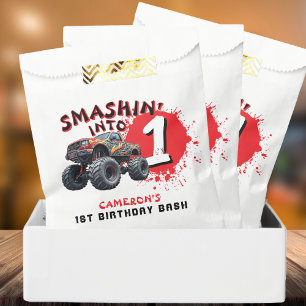 Monster Truck Smash 1st Birthday Party Favour Bag