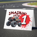 Monster Truck Smash Kids Happy 1st Birthday Card<br><div class="desc">Get ready to rip, ride, and smash at a high-octane 1st birthday celebration made for your little racer. This monster truck greeting card is a perfect gift for a boy's birthday party packed with action, dirt, and roaring engines. Great for first birthday themes like crush bash, monster jam, or big...</div>