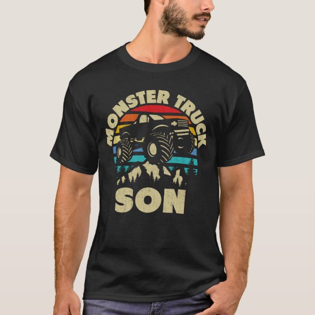 Monster Truck Son Matching Family Monster Truck Lo T-Shirt (Front)