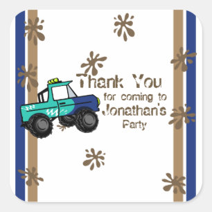 Monster Truck Square Sticker