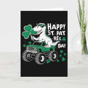Monster Truck St Patricks Day Dinosaur Happy St Pa Card