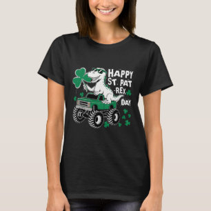 Monster Truck St Patricks Day Dinosaur Happy St Pa T-Shirt