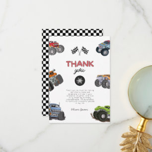 Monster truck, start your engine boy birthday  thank you card