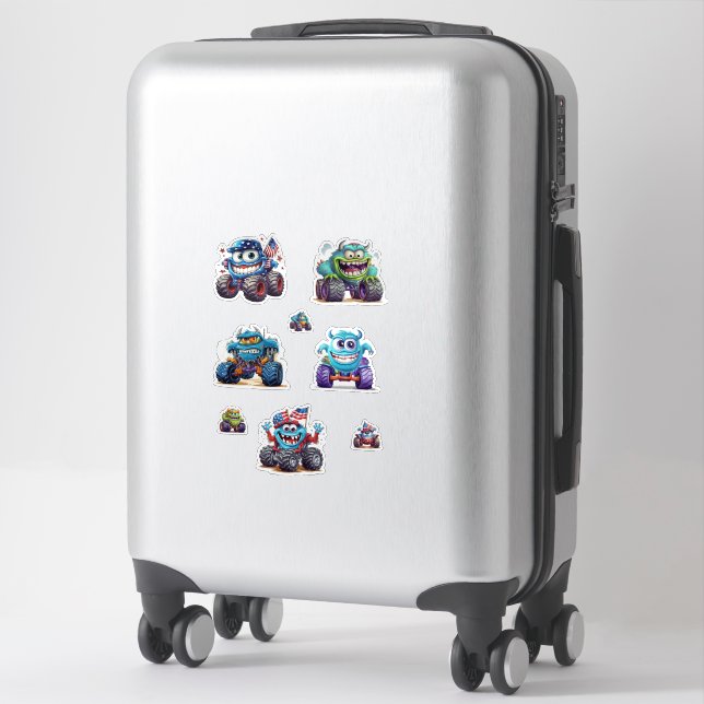 Monster Truck Sticker Sheet for Fun (Suitcase)