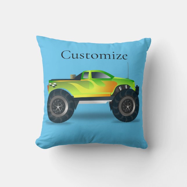 Monster Truck Thunder_Cove Throw Pillow (Front)