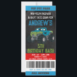 Monster Truck Ticket Birthday Party Invitation<br><div class="desc">This fun and cute party invitation is perfect for your child's Monster Truck birthday party.</div>