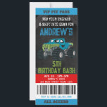 Monster Truck Ticket Birthday Party Invitation<br><div class="desc">This fun and cute party invitation is perfect for your child's Monster Truck birthday party.</div>