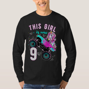 Monster Truck Unicorn Girls 9th Birthday Daughter T-Shirt