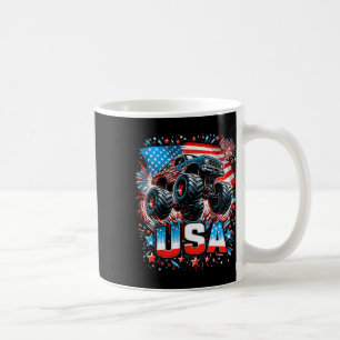 Monster Truck Usa American Flag 4th Of July Coffee Mug