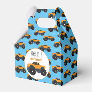 Monster Truck Vehicle Custom Boys Name Favor Box