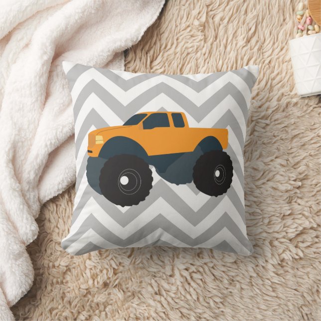 Monster Truck Vehicle Throw Pillow (Blanket)